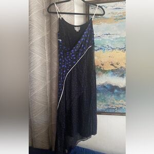 GREY JASON WU black and blue dress on white straps size 2